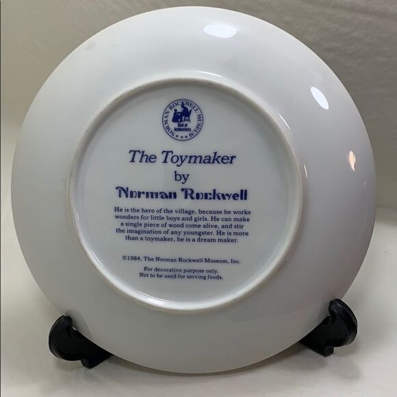 The Toy Maker By Norman Rockwell Saucer & Stand - Picture 3 of 5